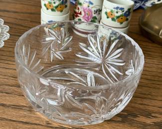 vintage pinwheel and star cut lead crystal bowl