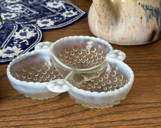 Vintage Moonstone Hobnail Glass