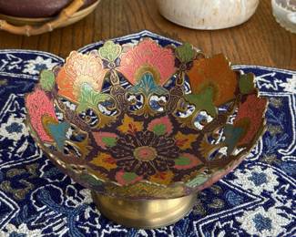 vintage Indian brass fruit bowl