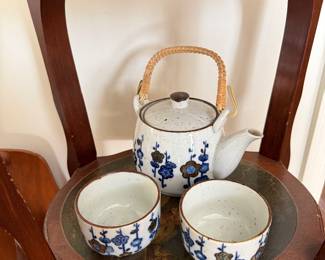 vintage Japanese Otagiri-style stoneware tea set
