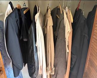 various jackets and coats