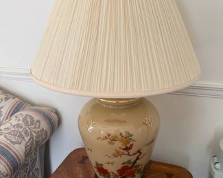 Set of Large Lamps Ginger Jar Lamps, Hand-painted