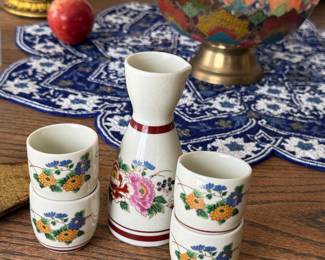 vintage Japanese ceramic sake set