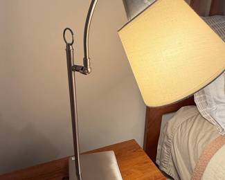 Brushed Nickel Adjustable Task Desk Lamp with Drum Shade