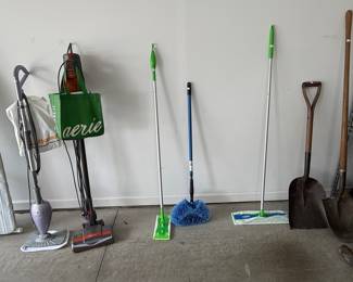 Assorted Household Cleaning and Garden Tools Collection