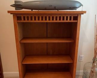 Graf Zeppelin LZ 127 Airship Model on Mission-Style Oak Bookcase