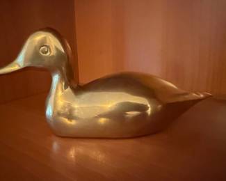 Vintage Solid Brass Mallard Duck Figurine