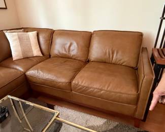 Tan Leather Sectional Sofa