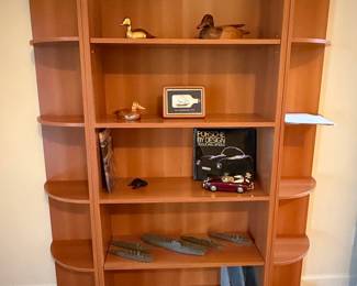 Contemporary Laminate Bookcase with Curved Side Shelving