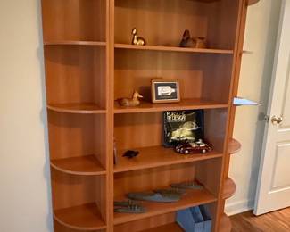 Contemporary Laminate Bookcase with Curved Side Shelving