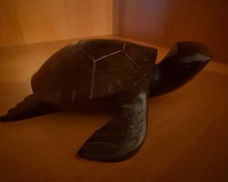 Hand-Carved Ironwood Sea Turtle Figurine