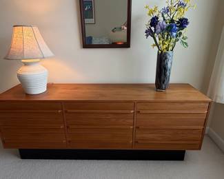 Westnofa Mid-Century Modern Teak Nine-Drawer Lowboy Dresser