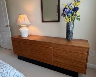 Westnofa Mid-Century Modern Teak Nine-Drawer Lowboy Dresser