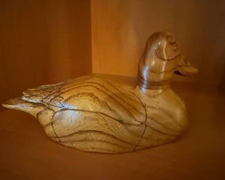 Bob Miller Hand-Carved Wooden Duck Decoy (1992)
