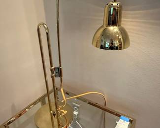 Brass Adjustable Desk Lamp with Dome Shade