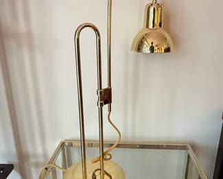 Mid-Century Modern Style Brass Trombone Table Lamp
