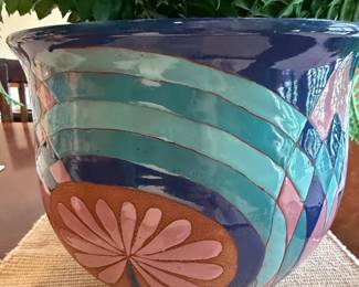 Talavera Style Hand-Painted Ceramic Planter