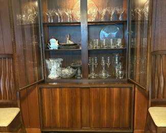 Mid-Century Lighted China Hutch