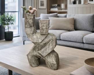 abstract sculpture with birds 28 inch