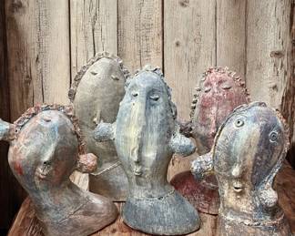 hand made ceramic bust sculptures