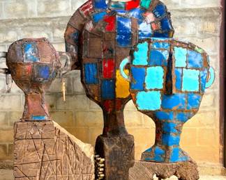 metal and wood sculpture