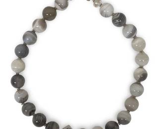 Phenomenal Silver Agate Bead Necklace