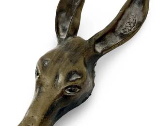 Vintage Brass Roosevelt IN. Donkey Head Sculpture