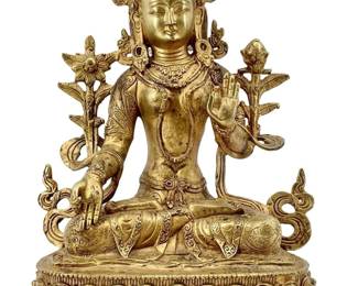 Vintage Tibetan Buddhist Tara Goddess Sculpture