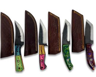 4pc Knives & Sheaths