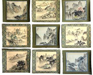 9pc. Chinese Shan Shui Paintings