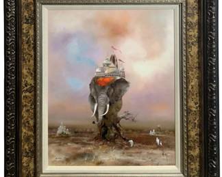 Signed Louedin “L’Inde d’Antan" Dye Sublimation