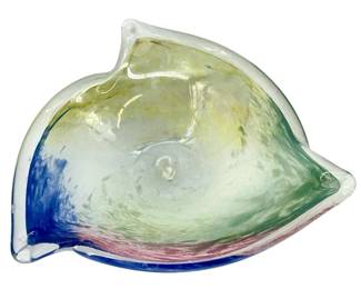 Multicolored Art Glass Dish