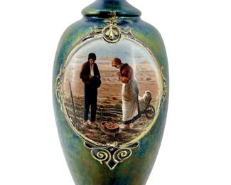 Antique Iridescent Painted Porcelain Vase