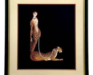 Framed “Letter L" by Erté Lithograph