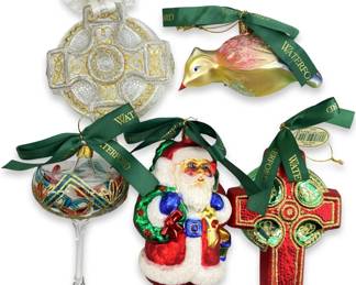 5pc Holiday Heirloom Waterford Ornament Collection