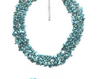 (2pc) Native American Chip Bead Turquoise Set