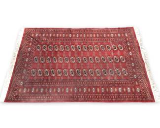 Vintage Hand Woven Bokhara Fringe Area Rug
