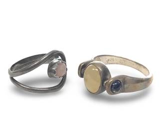 (2) Unique Native American Sterling Silver Rings