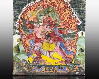 18th Century Dharmapala Tibetan Prayer Thangka