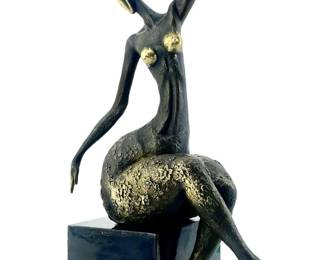 Bronze Faceless Nude Female Sculpture