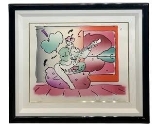 Signed Peter Max “The Music Plays" Lithograph