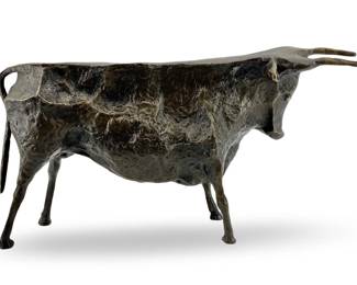 Bronze Abstract Picasso Bull Sculpture