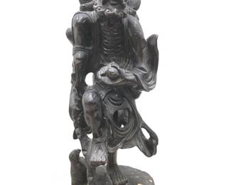 Large Detailed Carved Wood Haitian Man Statue