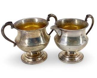 Vintage Sterling Silver Sugar & Creamer Set