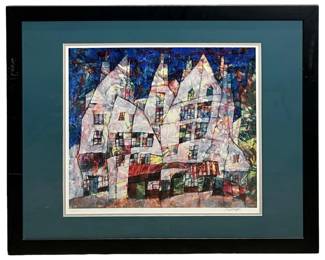 Signed Harry Guttman “City Square" Print