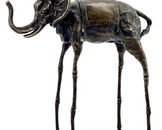 Bronze Salvador Dali Surrealist Elephant Sculpture