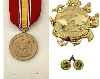 2pc National Defense Service Medal & TONA Brooch