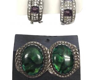 2 Pair Native American Sterling Silver Earrings