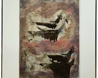 Signed Mary Burke “Stone Age" Monotype