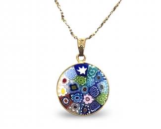 Sterling Silver Murano Millefiori Glass Pendant